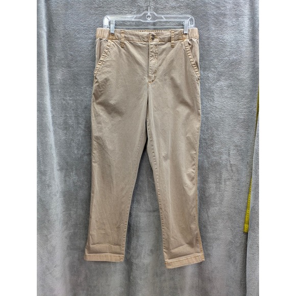 Old Navy Other - Old Navy OG Chino Pants Khaki Medium Flat Front Elastic Waist Casual